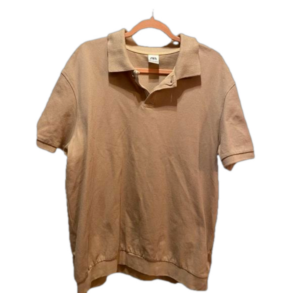Zara men’s tan coloured polo shirt size Extea Large XL